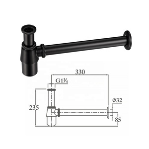 Lavello a <span class=keywords><strong>sifone</strong></span> in ottone nero opaco lavello filtro per <span class=keywords><strong>bagno</strong></span> <span class=keywords><strong>sifone</strong></span> Anti intasamento lavello da cucina filtro per scarico dell'acqua - Product Image 2