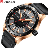 Jam Tangan Pria CURREN 8374 Fashion Casual Bisnis Tahan Air Tali Kulit Quartz Reloj Bercahaya