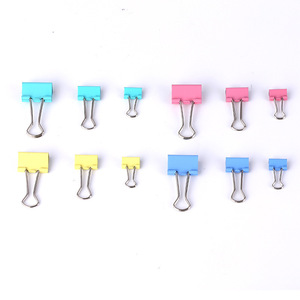 Deli <b>Binder</b> Clip 75mm Metal Colored Long Tail Office Supply Set - Product Image 1