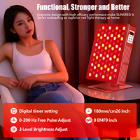 Sunsred 400W Panneau de sauna LED à lumière rouge à 5 longueurs d'onde pour usage domestique, en aluminium, pour le corps entier, avec écran tactile et télécommande