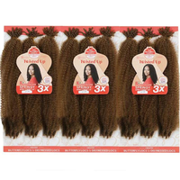 Lot de 3 mèches de cheveux pré-étirées Afro Kinky pour tresses, 205g, 24 pouces, couleur gris, extensions Cuban Twist