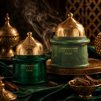 Pot à Bakhoor de Luxe 200ml en Verre, Pot à Bakhoor Personnalisable en Verre Rouge Style Arabe, Pot à Poudre Parfumée, Fournisseur d'Étiquettes Privées