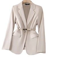 Manteau trench en tricot pour femme, manches longues, ceinture, veste de bureau, couleur unie, respirant, anti-plis, col rabattu, printemps