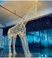 C-206 extérieur mariage LED lumières lumineuses anti-pluie girafe en fer forgé modèles de forme animale pour les décorations de lumière de parc de centre commercial