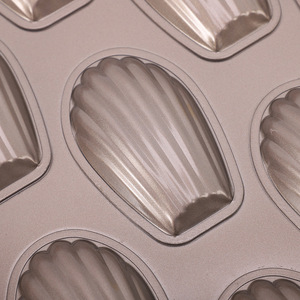 Golden Shell Shaped Madeleine Cake Mold 12 Cavity Non Stick Baking Pan For Home Oven Use - Product Image 2