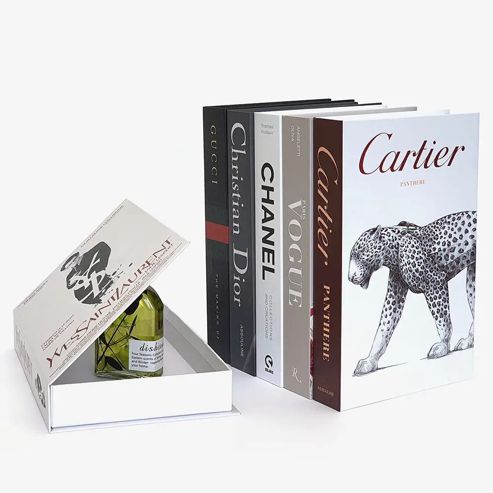 Caixa de armazenamento de livro falso, elegante, abridível, decoração, livro, caixa de armazenamento, moderna, simples, decoração de mesa