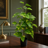 Plante artificielle en gros de 60 cm, feuille en forme de cœur, 90 cm, faux Pothos vert doré en pot, éco-responsable, de luxe pour la maison, le bureau, l'hôtel