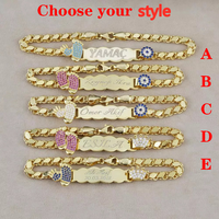 Bijoux fins or 925 argent Sterling bébé bracelets de cheville couleur Zircon diamant empreinte nom personnalisé enfants bracelets de cheville Bracelet