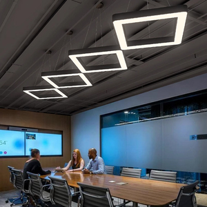 Lampada a Sospensione Industriale Moderna Minimalista in Ferro Battuto LED Quadrata per Ufficio Protezione Occhi Dimmerabile - Product Image 6