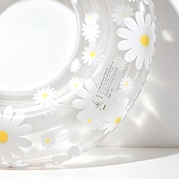 Transparenter Gänseblümchen-Schwimmring aus umweltfreundlichem PVC, aufblasbares rundes Pool- und Strand-Wasserspielzeug für Erwachsene, 60-90 cm