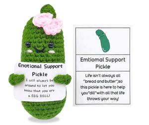 Lindo Sombrero de Vaquero de Ganchillo de Lana Animal Hecho a Mano, Pepino Emocional, Pepino Divertido, Pepino Motivacional, Regalos para Amigos, Festivo - Product Image 3