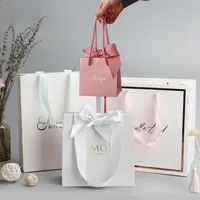Customized Printed Tote Gift Paper Bags for Packaging with Logo