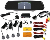 Kit de moniteur de rétroviseur de 4.3 pouces, système Radar de recul, alarme de sécurité automatique avec 4 capteurs, tonalité d'avertissement, Kit de capteur de stationnement