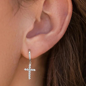 Orecchini Pendenti con Zirconi per Donne, Gioielli di Moda Trendy e Punk - Product Image 2