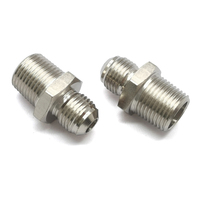 Adaptor Lurus 6AN-3/8NPT Baja Berlapis Nikel AN6 Male Flare ke 3/8"NPT Sambungan Pipa untuk Sistem Pendingin Oli dan Bahan Bakar Otomotif