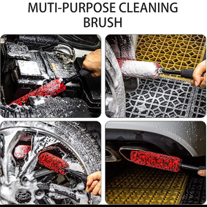 Brosses de nettoyage pour jantes et pneus de voiture avec long manche en PP souple pour le lavage automobile - Product Image 4