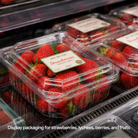Boîte alimentaire en PET transparent en gros, 250 ml, 500 ml, pour salades et fruits à emporter, certifiée BRC ISO