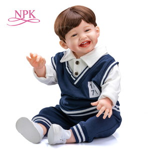 NPK 30 pouces/75 cm Big Reborn Toddler Boy Doll Réaliste Véritable Poupée Reborn en Silicone faite à <span class=keywords><strong>la</strong></span> main pour cadeau Baby Doll - Product Image 2