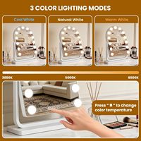 Miroir de maquillage rectangulaire à 13 ampoules LED avec écran d'affichage LED, cadre métallique, pour anniversaire, cosmétiques, maquillage, coiffeuse, chambre à coucher