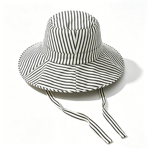 Sombrero de Sol Unisex con Rayas Blancas y Negras, Ala Ancha, Protección UV UPF50+, Resistente al Viento, con Correa Ajustable, Plegable, para Viajes, Playa y Actividades al Aire Libre - Product Image 6