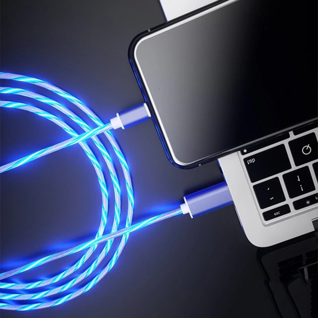 3A LED USB Cable QC 3.0 Fast Charger Cable Rapid Charging Wire for Micro USB Type C Tape C Quick Charge USB Cable
