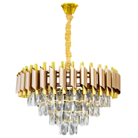 Lustre en cristal K9 de luxe, luminaire suspendu rond en aluminium doré avec finition argentée pour la décoration de la maison et des hôtels, tension 220V