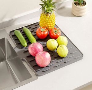 <b>Large</b> Multifunctional Non-Slip Silicone Kitchen Utensil Dish Drying <b>Mat</b> Rectangle Countertop Drainage <b>Mat</b> - Product Image 3