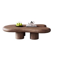 Table basse réglable en bois massif en forme de nuage petite table à thé lumière luxe moderne haut de gamme chambres d'hôtes usage domestique petit