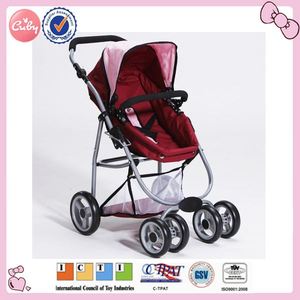 Cuby Wholesale Girls Pretend Play Lovely Colorful Dolls Stroller Storage Basket Trolley Set Baby Doll Cart Toy for Kids - Product Image 6