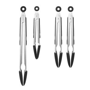 In Voorraad Hoge Kwaliteit Roestvrijstalen Serveertang Met Vergrendeling Keuken Voedseltang Met Siliconen Tips - Product Image 1