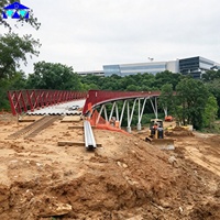 Pont en structure d'acier préfabriqué haute résistance, pont Bailey à double treillis, portée de 100 m pour passage piétonnier