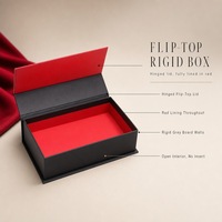 Boîte cadeau rigide personnalisée pour bijoux, cosmétiques, bougies, avec couvercle rabattable, noir et rouge, emballage de luxe, vente en gros, usine OEM ODM