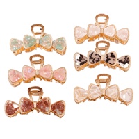 Pince à cheveux élégante en métal avec nœud en alliage, incrustation de luxe, accessoire capillaire vintage pour femmes, pour le coiffage quotidien et les soirées