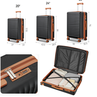 Ensemble de 3 valises rigides en PC de haute qualité, 20, 24 et 28 pouces, avec roulettes pivotantes, extensibles, porte-téléphone, approuvées par la TSA pour les compagnies aériennes