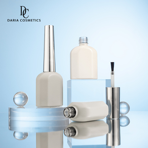 High Quality Empty Luxury 14ml Matte White Unique Design Gel Nail Polish Glass Bottle with Brush and Cap