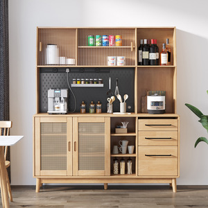North European Style Solid Wood Sideboard Multi Functional <b>Storage</b> <b>Cabinet</b> For <b>Dining</b> <b>Room</b> With Glass Doors And Drawers - Product Image 2