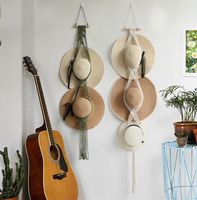 Support mural pour chapeaux et casquettes en macramé bohème fait main, pour la maison ou le bureau