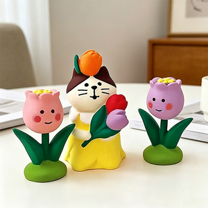 Figurine en résine d'animaux mignons Kawaii, ornement de bureau, décoration esthétique pour la maison, décoration d'étagère de bureau, <span class=keywords><strong>cadeau</strong></span> d'anniversaire ou de vacances - Product Image 4