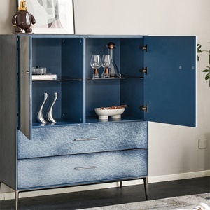 Modern Luxury Wood Farmhouse Home Bar Living Room Display Side Cabinet <strong>Blue</strong> High-End 1.1 Meter <strong>Sideboard</strong> - Product Image 3