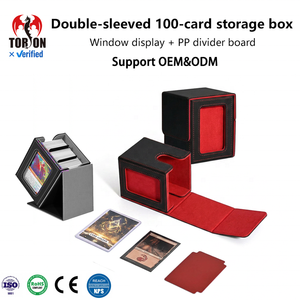   กล่องเก็บการ์ดเกมแบบกำหนดเอง ความจุ 100+ ใบ กล่องใส่การ์ดหนัง PU พร้อมหน้าต่าง สำหรับอุปกรณ์เสริมเกมกระดาน TCG เกมบนโต๊ะ - Product Image 1