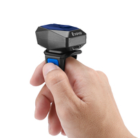 Lecteur de codes-barres miniature Eyoyo Mini Finger, lecteur de codes-barres portable en forme d'anneau, 2,4 GHz sans fil et BT et USB, lecteur de codes-barres pour la logistique et la bibliothèque