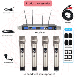 Micrófono Inalámbrico UHF Portátil de Mano con Material ABS, Cancelación de Ruido Dinámica, Doble Canal para Grabación de Discursos en Iglesias - Product Image 5