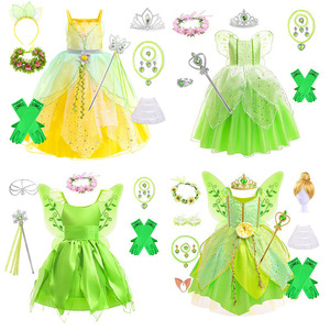 Disfraz de Tiana de Navidad, Vestido Tutú de Halloween, Vestido de Princesa Tinker Bell, Vestido de Fiesta de Niña de las Flores, Disfraz de Hada Mariposa para Cosplay - Product Image 4