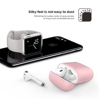 Protection intégrale pour étui Airpod, coque en silicone antichoc avec porte-clés