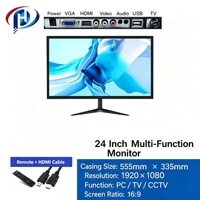 Monitor FHD Multi-Fungsi 24 Inci 1920*1080 Power VGA HMI Video Audio USB Port TV Dengan Remote untuk PC TV CCTV Keamanan