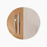 Tapis de table à manger Napperons de luxe Napperons de table Napperons ronds en cuir PU