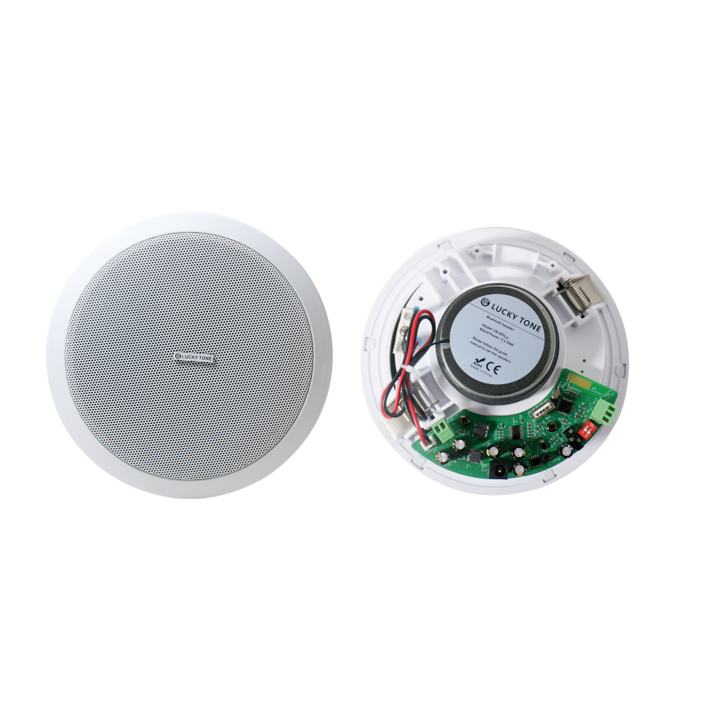 2x20W Wireless <strong>Bluetooth</strong> Ceiling <strong>Speaker</strong> Set with Built-in Amplifier and <strong>Remote</strong> <strong>Control</strong> for PA System, BGM, Commercial and Home