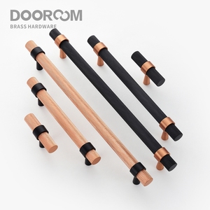 Poignées de meubles en laiton moleté Dooroom, poignées modernes en cuivre noir, pour armoire, commode, boîte à chaussures, tiroir, armoire, bouton - Product Image 3