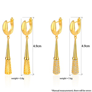 New Arrival Fashion Drop Earrings Brass 21k Gold Plated Italian Zirconia <b>Baseball</b> <b>Bat</b> Pendant for Women Gift - Product Image 5