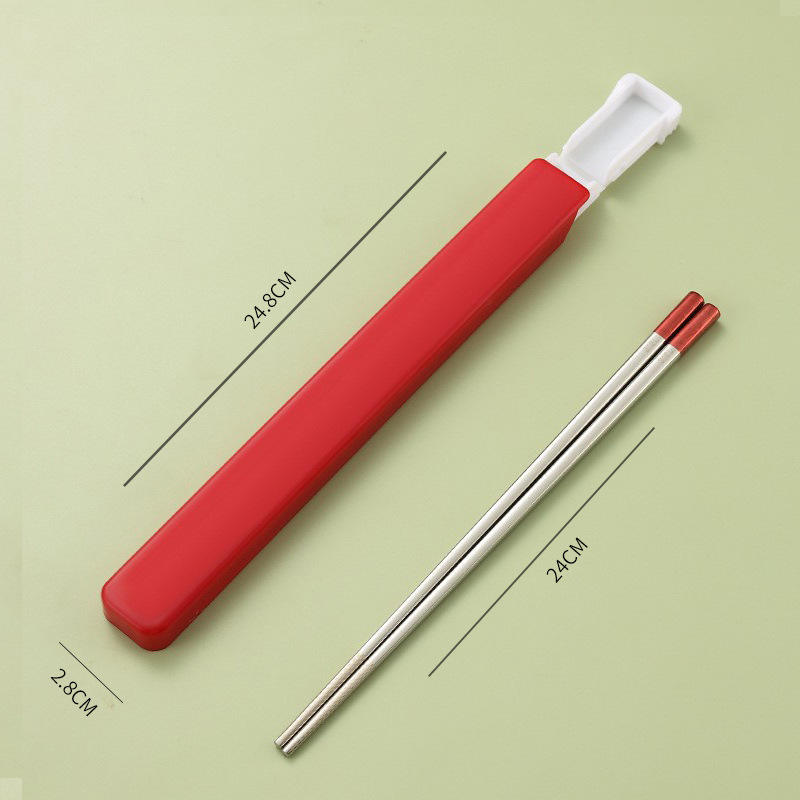 316  quot;Fu quot; Character Chopsticks, 1 pair, portable pack [Red]